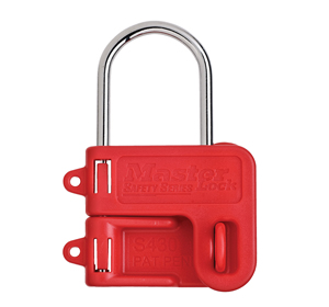 Masterlock S430 Steel Hasp with Red Plastic Handle, 1n (25mm) Jaw Clearance